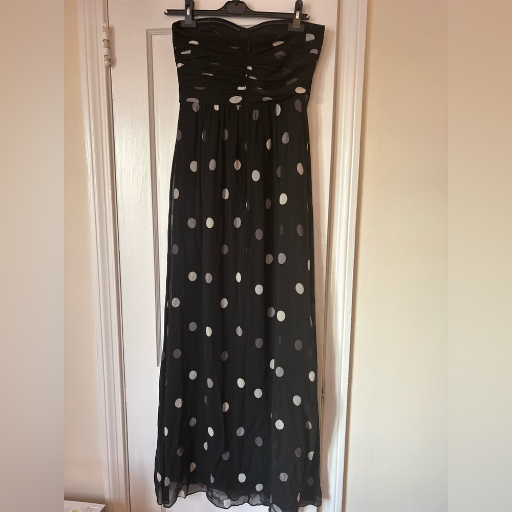 HP! x3✨Banana Republic Strapless Black Polka Dot Maxi Dress – Size 8 - Picture 8 of 10